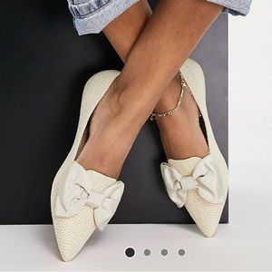 ASOS Lake bow pointed ballet flats size 8 NWOB